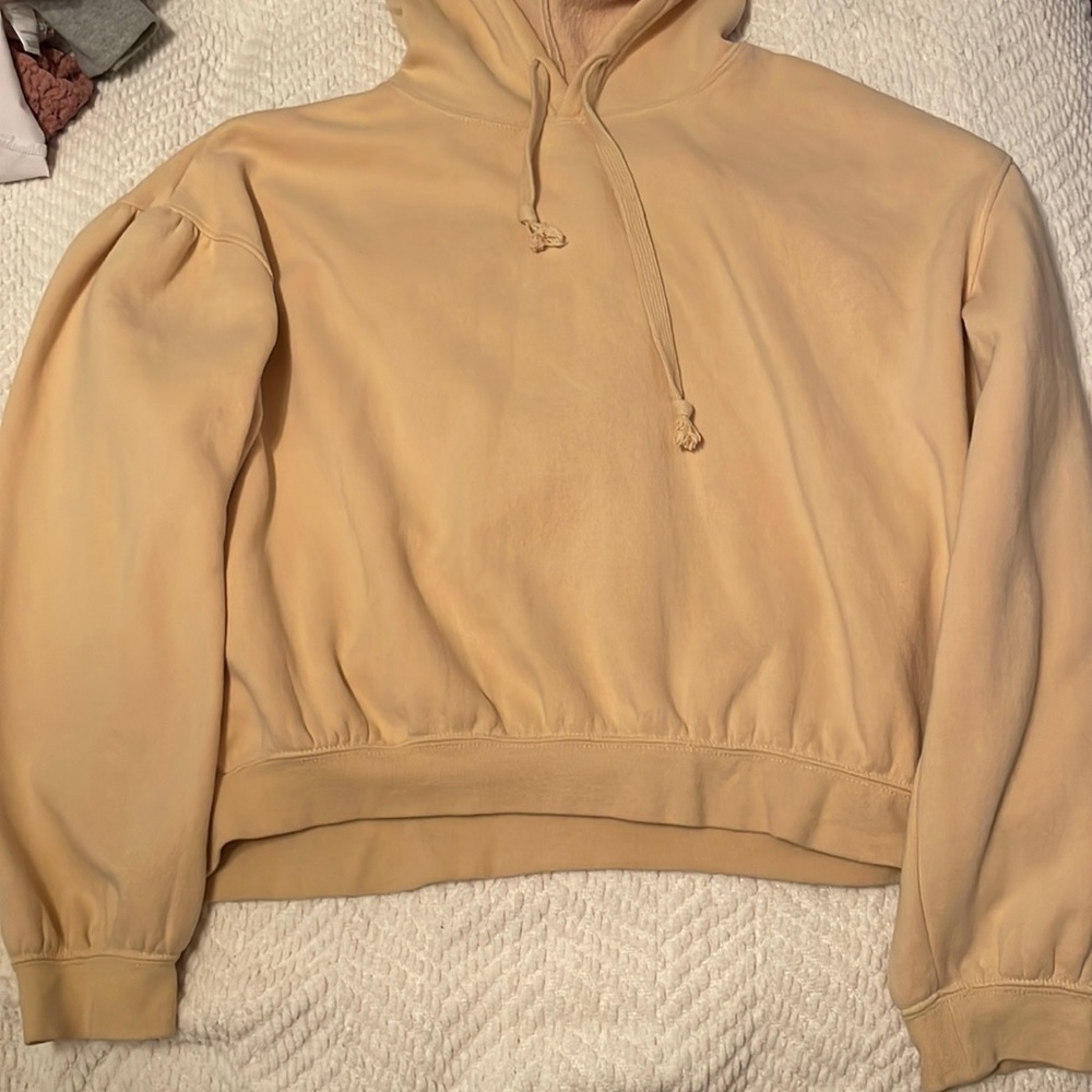 Yellow Urban Outfitters Puff Sleeve Hoodie!